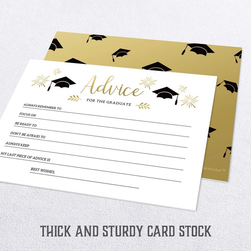 Hat Acrobat 2025 Graduation Advice Cards for The Graduate (50 Pack) | Commencement Wishes and Advice Cards | Grad Party Games Activities Decorations | Grad Celebration, High School and College (50) - Image 4